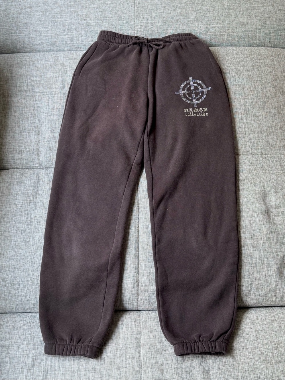 Named Collective Mission Chocolate Brown Sweatpants Joggers Streetwear Y2K